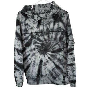 Simply Southern Womens Size Medium Black Gray Tie Dye Cowl Neck Sweatshirt‎